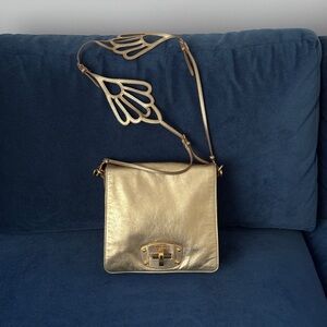 Miu Miu archive vintage Metallic gold  leather crossbody Bag